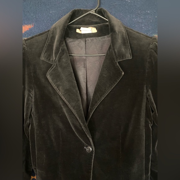 VTG. Kaki Roberts Velvet Blazer Style Jacket! 100% Cotton. Size 11. Pockets! - Picture 3 of 12